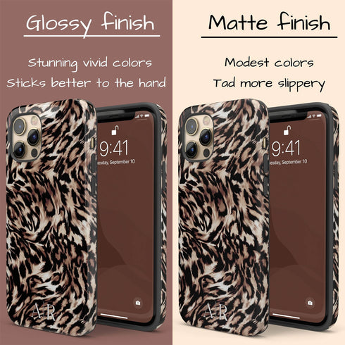 Custom Monogram Initials Fierce Leopard iPhone Case